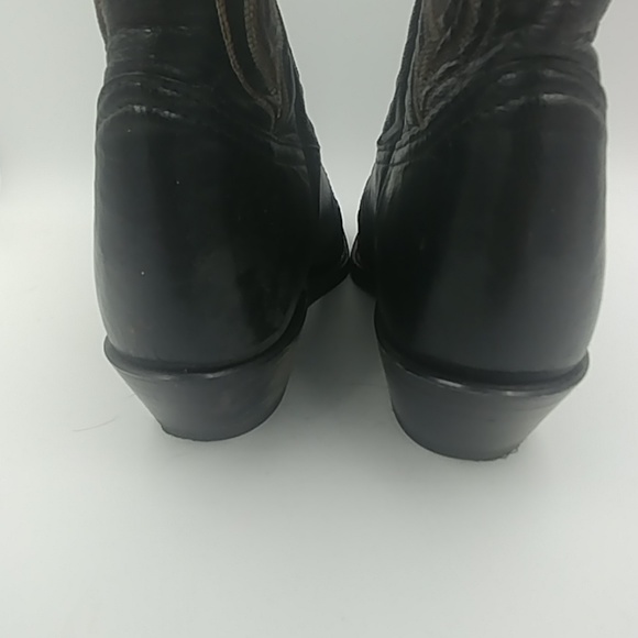 Womens Tony Lama Black Cowboy Western Boots Size 7 - Picture 7 of 8
